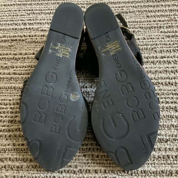 BCBGeneration Platform Leopard Print Wedge Sandals - Picture 4 of 4